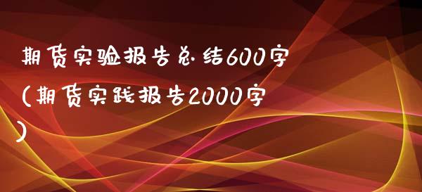 期货实验报告总结600字(期货实践报告2000字)_https://www.hbaoqiang.com_期货故事_第1张