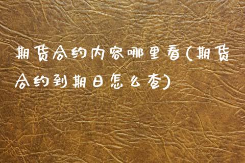 期货合约内容哪里看(期货合约到期日怎么查)_https://www.hbaoqiang.com_股指期货_第1张
