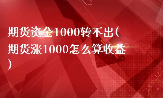 期货资金1000转不出(期货涨1000怎么算收益)_https://www.hbaoqiang.com_期货平台_第1张