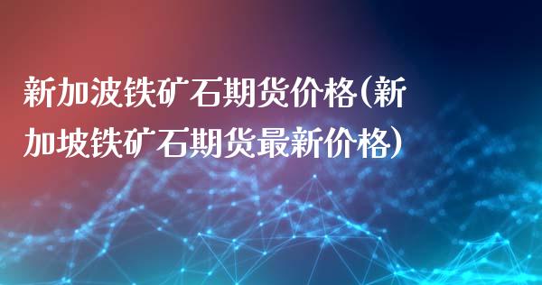 新加波铁矿石期货价格(新加坡铁矿石期货最新价格)_https://www.hbaoqiang.com_德指期货_第1张