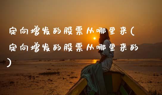定向增发的股票从哪里来(定向增发的股票从哪里来的)_https://www.hbaoqiang.com_内盘期货_第1张