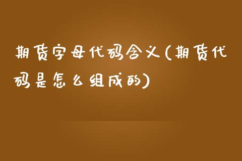期货字母代码含义(期货代码是怎么组成的)_https://www.hbaoqiang.com_期货行情_第1张