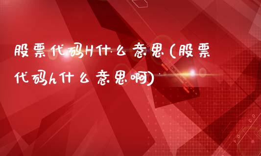 股票代码H什么意思(股票代码h什么意思啊)_https://www.hbaoqiang.com_股票推荐_第1张