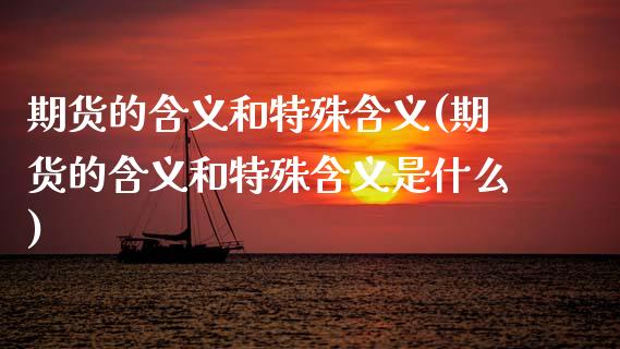 期货的含义和特殊含义(期货的含义和特殊含义是什么)_https://www.hbaoqiang.com_期货手续费_第1张