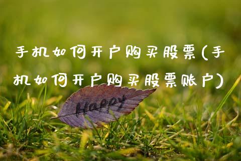 手机如何开户购买股票(手机如何开户购买股票账户)_https://www.hbaoqiang.com_期货行情_第1张